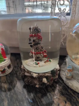 Set 4 Sfere Neve Glitter Natale