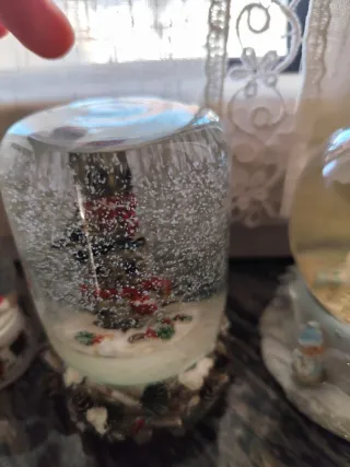 Set 4 Sfere Neve Glitter Natale