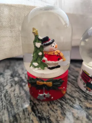 Set 4 Sfere Neve Glitter Natale