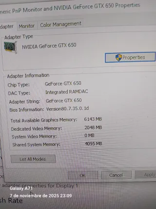Tarjeta Gráfica Asus GTX 650 2GB
