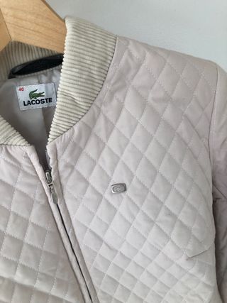 Abrigo acolchado Lacoste mujer beige