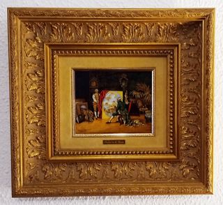 Cuadro antiguo de Rafael de la Torre óleo miniatur