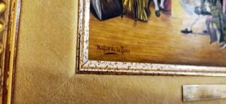 Cuadro antiguo de Rafael de la Torre óleo miniatur