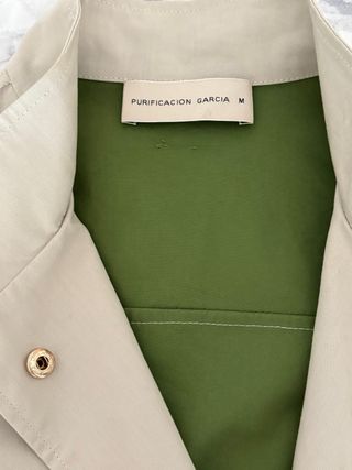 Chaqueta Gabardina Purificación García Beige Talla