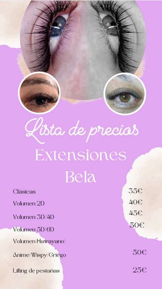 extensiones  y lifting de pestañas