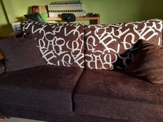 Sofá Cama Tela Marrón