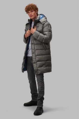 Plumífero largo Blauer gris hombre