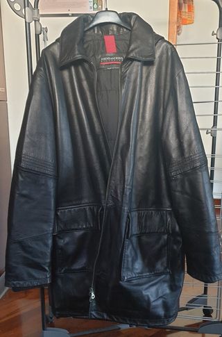 Giaccone in pelle JOHNS AND SONS nero