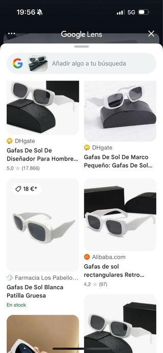 Gafas de sol blancas tendencia