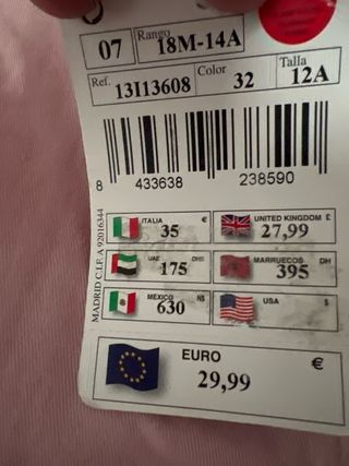 Pantalón rosa niña talla 12A