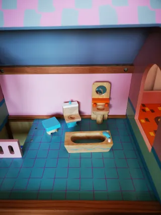 Muebles para casa de muñecas de madera