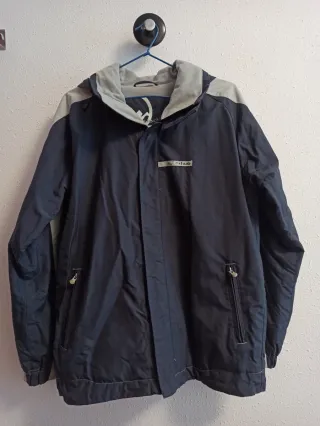 Chubasquero abrigo niño azul y gris