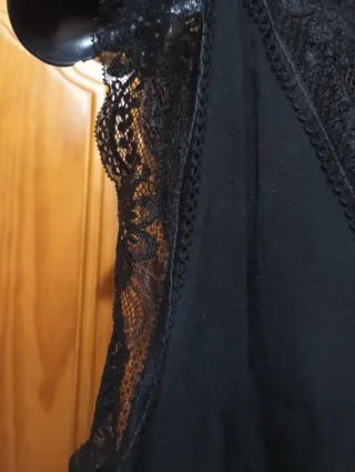 Blusa Lencera Negra Talla XXXL