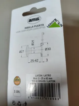 Mirilla de seguridad para puerta