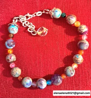 Pulsera multicolor con cuentas de piedra natural