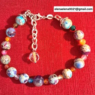 Pulsera multicolor con cuentas de piedra natural