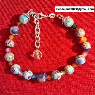 Pulsera multicolor con cuentas de piedra natural