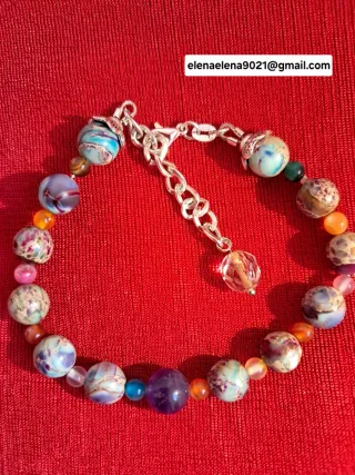 Pulsera multicolor con cuentas de piedra natural