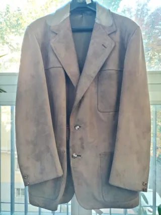 Americana Chaqueta Ante Hombre Beige