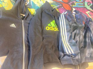 Conjunto Sudaderas Adidas Negro y Azul