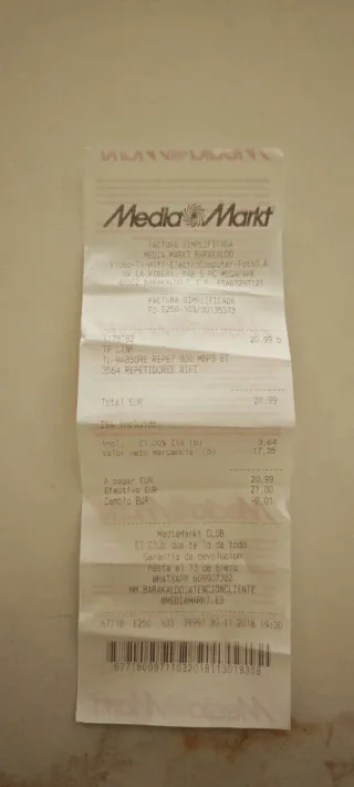 Repetidor WiFi TP-Link 300Mbps