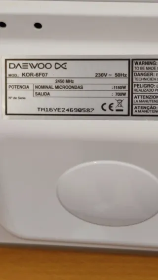 Microondas Daewoo 280mm Big Size Plate