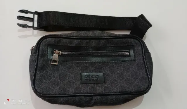 Borsa a spalla Guci nera e grigia