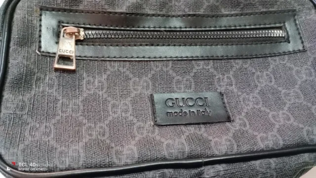 Borsa a spalla Guci nera e grigia