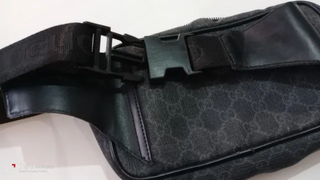 Borsa a spalla Guci nera e grigia