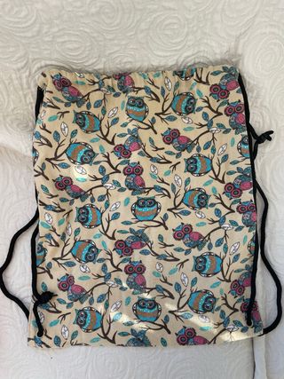 Bolsa de tela con estampado de búhos