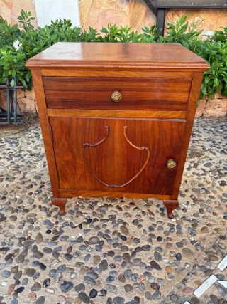 Mesita de noche rústica madera