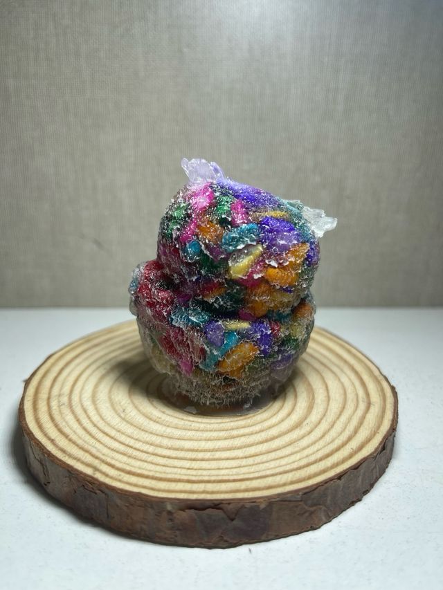 Gufo decorativo con minerali