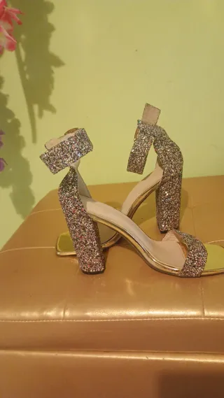 Sandali Shein Glitter Oro Multicolore