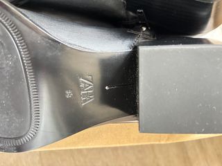 Botín Zara Negro Piel Talla 38