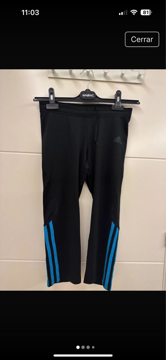 Pantalón 3/4 Adidas Negro y Azul