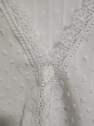 Blusa blanca volantes talla XXXL