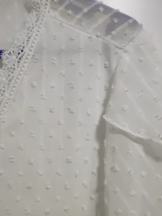 Blusa blanca volantes talla XXXL