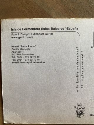 2 Cartoline Vintage Hostal Entre Pinos Formentera