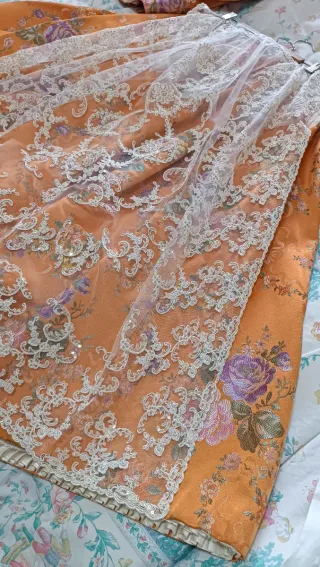 Traje de Fallera Valenciana Naranja Falda 95cm