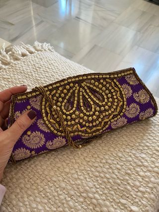 Bolso Joya Fiesta Morado y Dorado