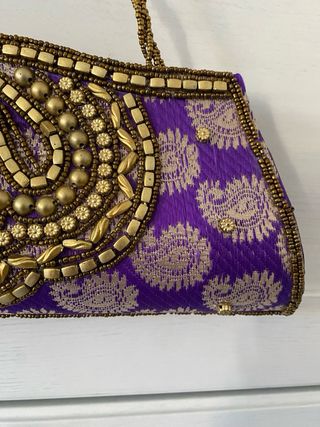 Bolso Joya Fiesta Morado y Dorado