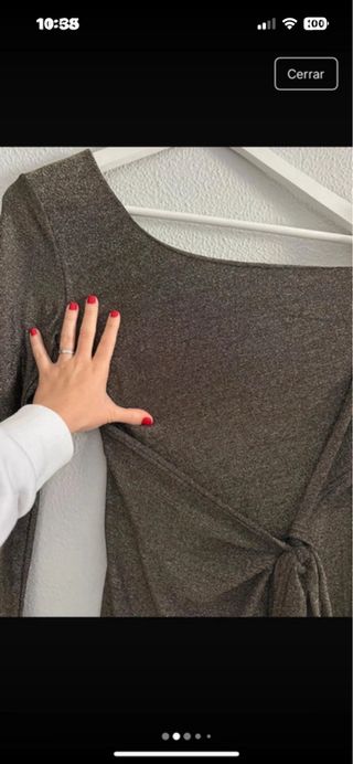 Vestido de fiesta dorado y verde