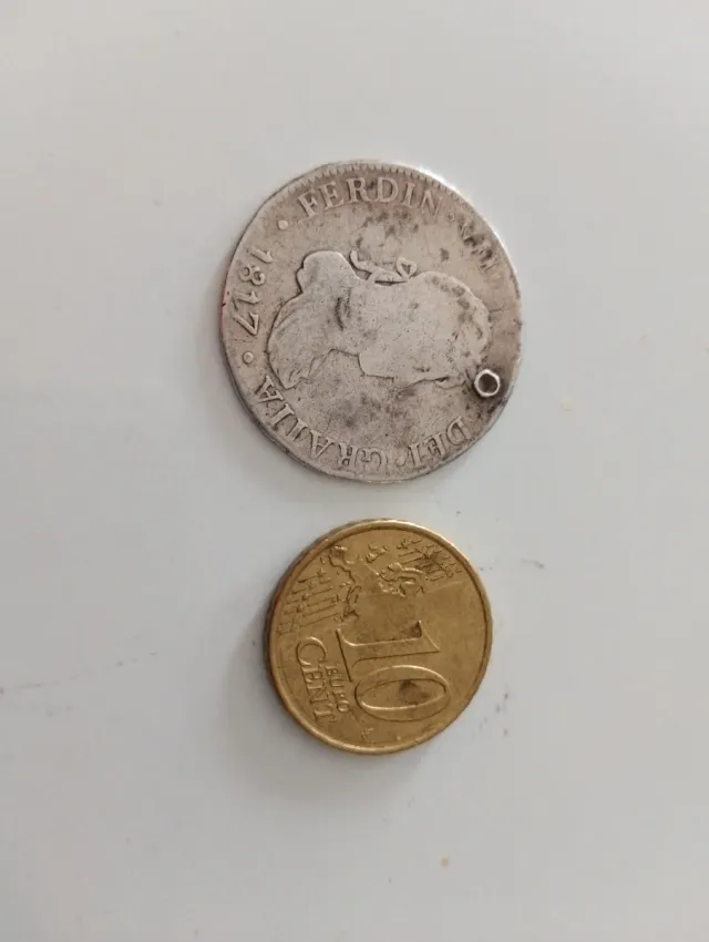 Moneda 2 Reales Fernando VII 1817.plata.