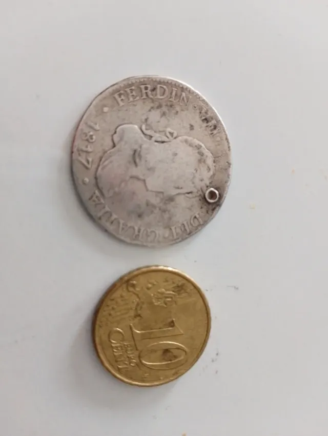 Moneda 2 Reales Fernando VII 1817.plata.