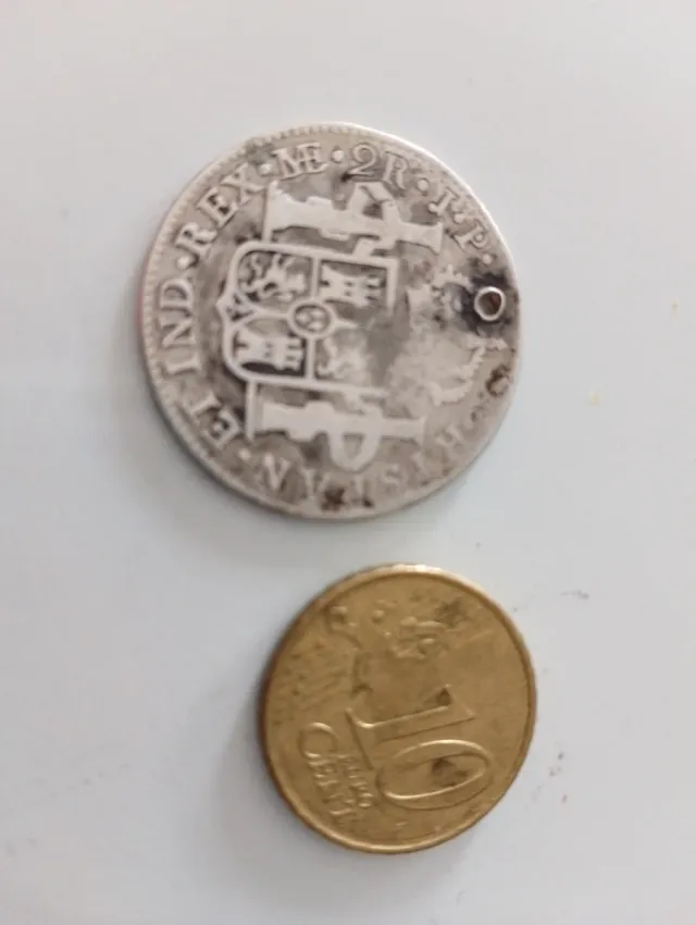 Moneda 2 Reales Fernando VII 1817.plata.