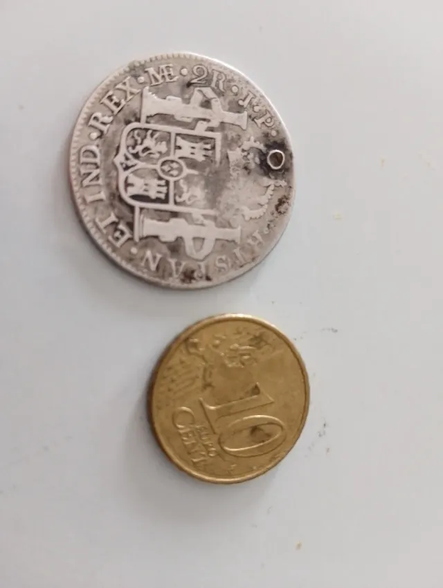 Moneda 2 Reales Fernando VII 1817.plata.