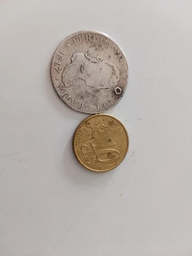 Moneda 2 Reales Fernando VII 1817.plata.