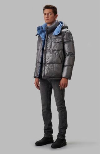 Plumífero Blauer corto hombre gris/azul