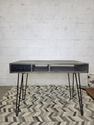 Escritorio madera maciza gris diseño