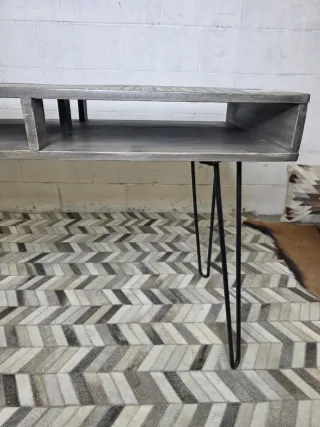 Escritorio madera maciza gris diseño